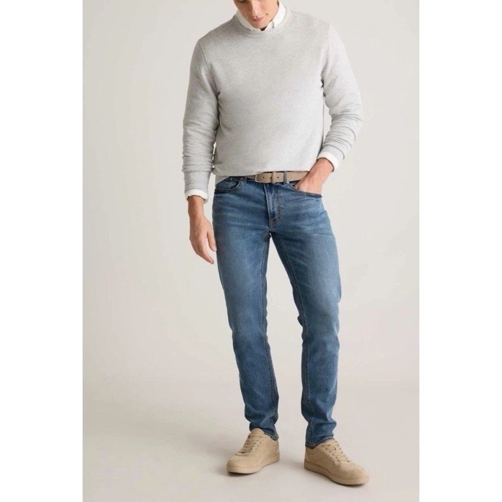 Quince Mens 34 X 30 Organic Cotton Warren Stretch Skinny Jeans Dusk Blue NWOT